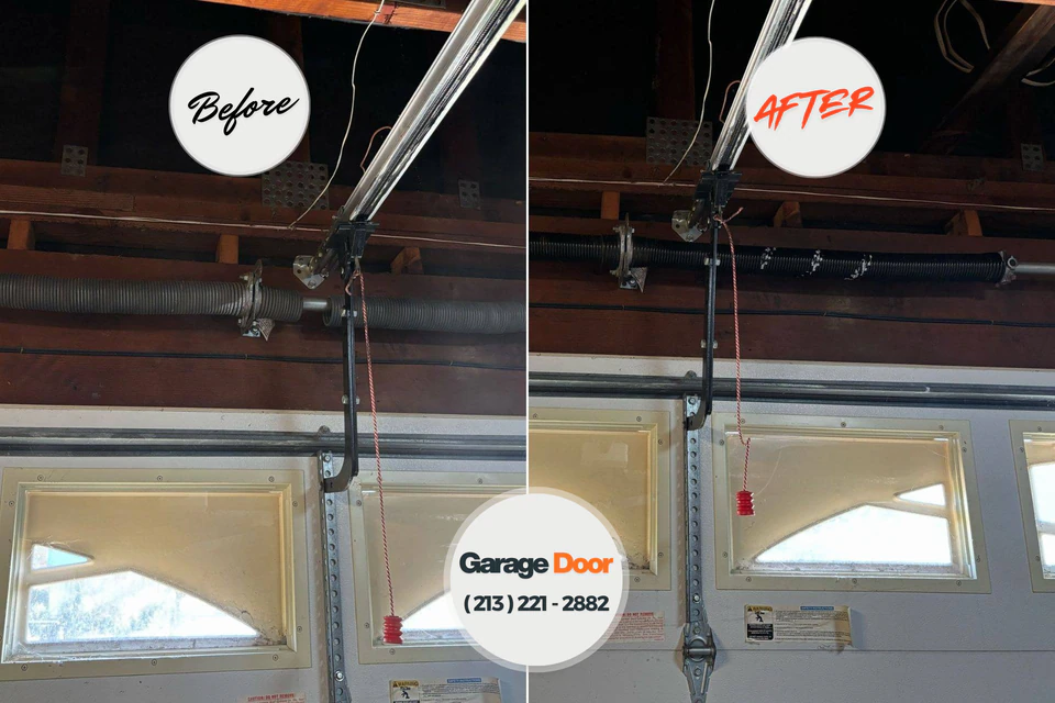 Before and after: garage door repair Lake Fenton, MI